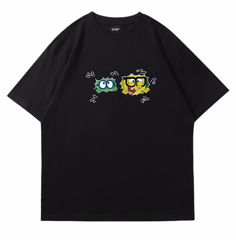 画像1: Surprise Glasses Spongebob Paint Tshirt  　ユニセックス 男女兼用 サプライズグラススポンジボブペイント半袖  Tシャツ  (1)