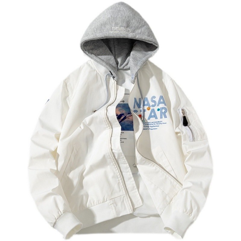 画像3: NASA Hoodie MA-1  jacket ユニセックス 男女兼用 NASA ナサ フード付き フライト ジャケット (3)