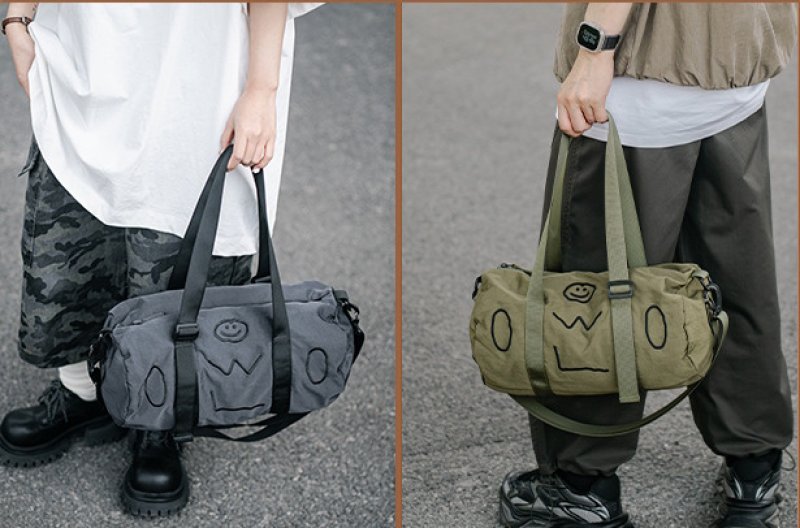 画像5:  Smiley Face Lettering Crossbody Shoulder Cylinder Bag　スマイリーフェイスレタリングクロスボディショルダーシリンダーバッグ (5)