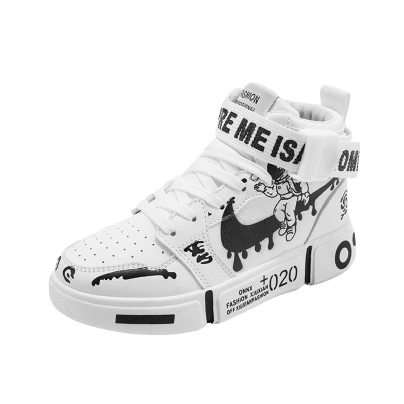 画像1: 25 Muddy raindrop broken swoosh x Astronaut High Cut Lace-up Sneakers High Top Sneakers 雨だれスウォッシュ×宇宙飛行士ハイカットレザー スニーカー レースアップ (1)