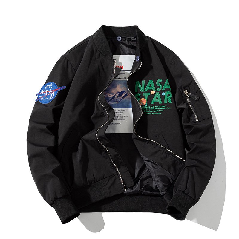 画像2: NASA Hoodie MA-1  jacket ユニセックス 男女兼用 NASA ナサ フード付き フライト ジャケット (2)