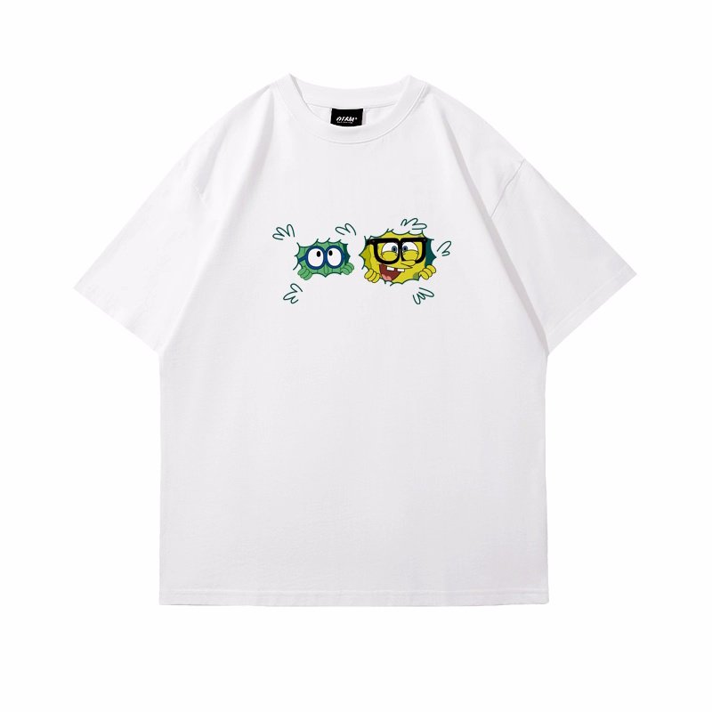 画像2: Surprise Glasses Spongebob Paint Tshirt  　ユニセックス 男女兼用 サプライズグラススポンジボブペイント半袖  Tシャツ  (2)