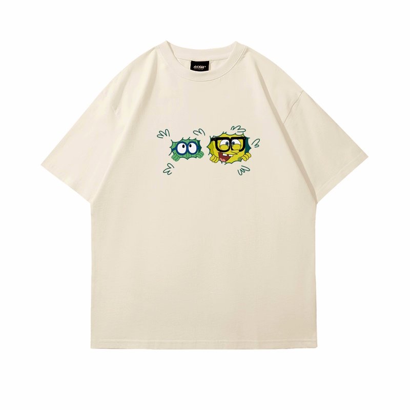 画像4: Surprise Glasses Spongebob Paint Tshirt  　ユニセックス 男女兼用 サプライズグラススポンジボブペイント半袖  Tシャツ  (4)
