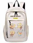 画像1: SpongeBob print backpack Shoulder Tote Bag　ユニセックス男女兼用スポンジボブプリントバックパックリュック トートショルダー通勤通学ショッピングバッグ (1)