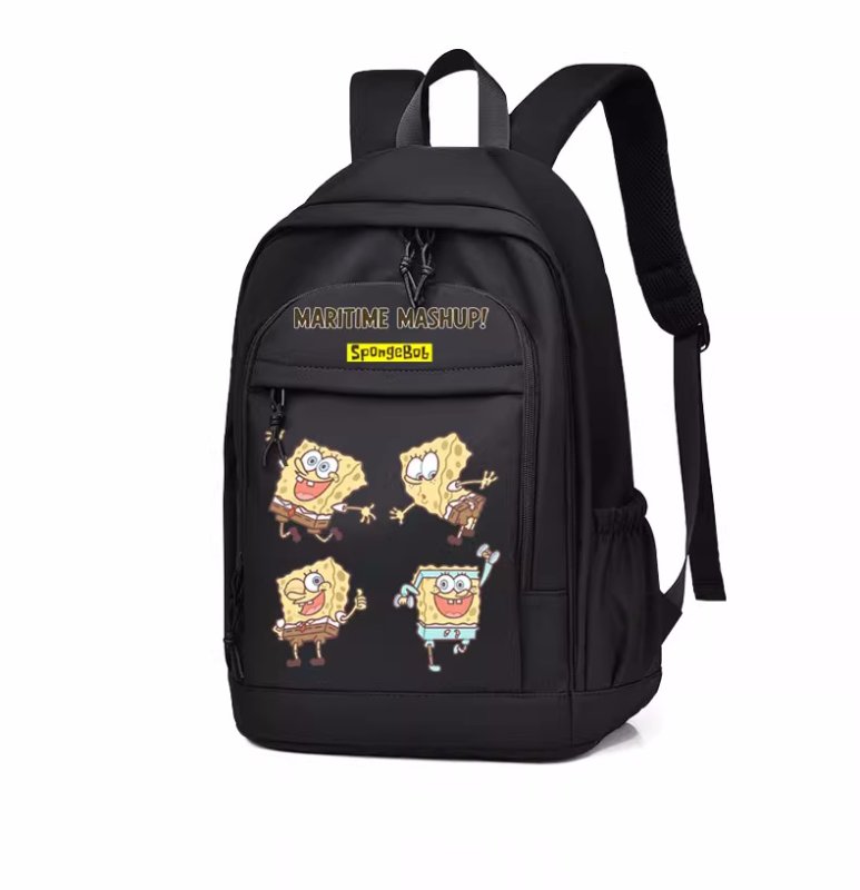 画像3: SpongeBob print backpack Shoulder Tote Bag　ユニセックス男女兼用スポンジボブプリントバックパックリュック トートショルダー通勤通学ショッピングバッグ (3)