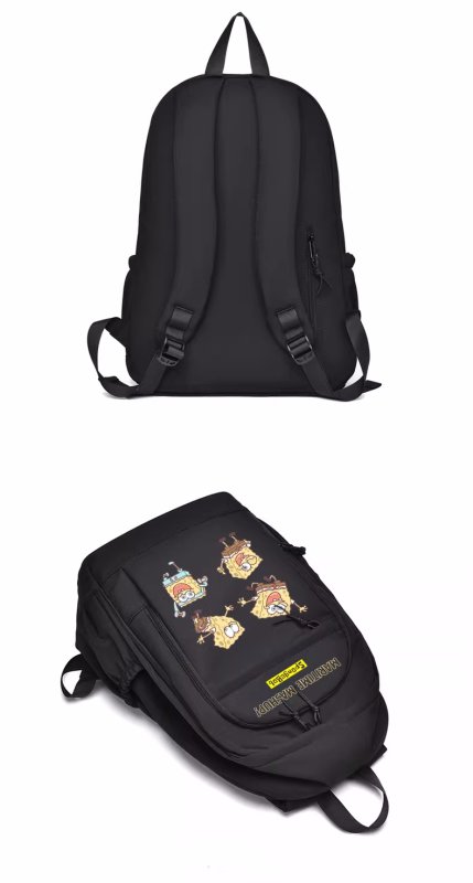 画像5: SpongeBob print backpack Shoulder Tote Bag　ユニセックス男女兼用スポンジボブプリントバックパックリュック トートショルダー通勤通学ショッピングバッグ (5)