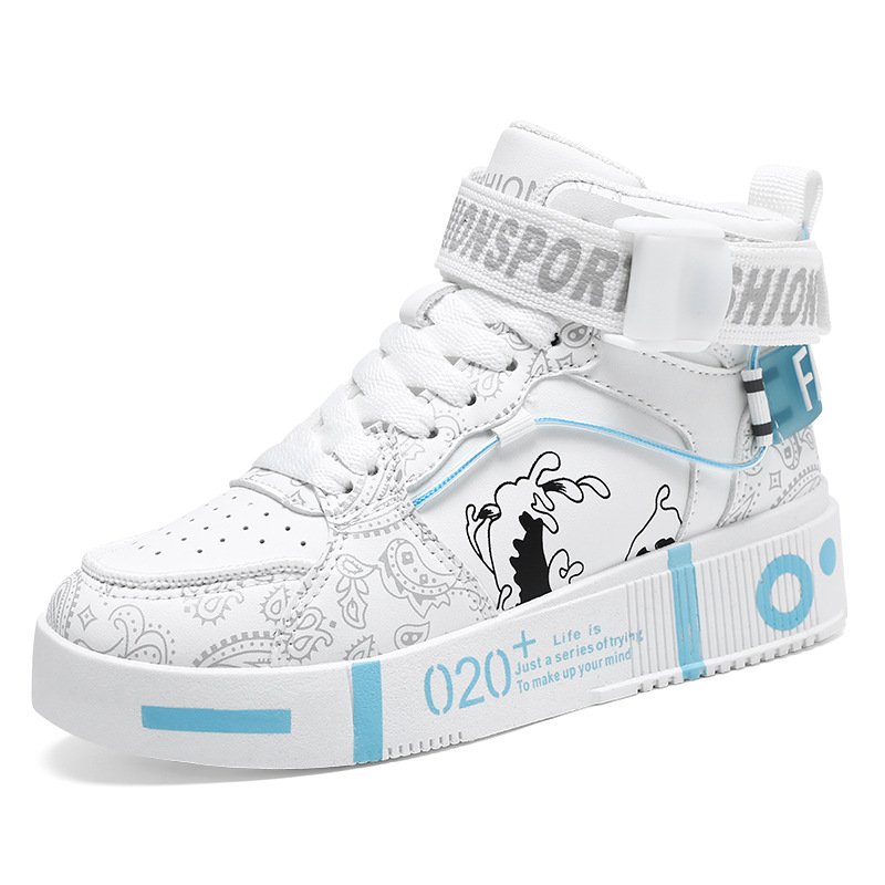 画像2: Ukiyo-e & Paisley Lace-up Sneakers High Top Leather Sneakers ユニセックス男女兼用浮世絵＆ペイズリーハイカットレザー スニーカー レースアップ (2)