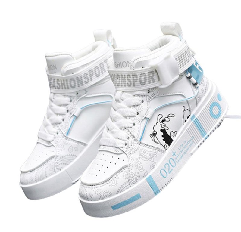 画像4: Ukiyo-e & Paisley Lace-up Sneakers High Top Leather Sneakers ユニセックス男女兼用浮世絵＆ペイズリーハイカットレザー スニーカー レースアップ (4)