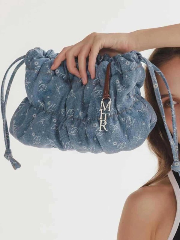 画像3: MERGE Denim Gathered Underarm Shoulder Tote Bag　ユニセックス男女兼用MERGEデニムギャザーアンダーアームショルダートートバッグ (3)