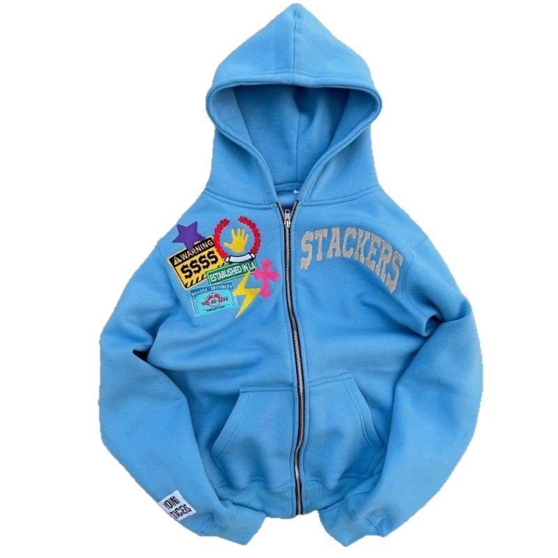 画像3: STACKERS pop pattern hoodie Sweatshirt ユニセックス男女兼用STACKERS ポップ柄 フーディスウェットパーカー トレーナー  (3)