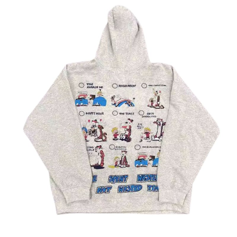 画像1: Calvin Hobbes Pop Art Vintage Style Hoodie 　カルビン ホッブズプリント フーディー パーカーユニセックス 男女兼用 (1)