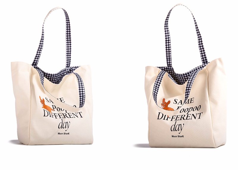 画像10: MuziKai Dog & Cat Reversible Tote Shoulder Shopping Eco Bag　ユニセックス男女兼用ドッグ＆キャットリバーシブルトートショルダーショッピング通勤通学バッグ (10)