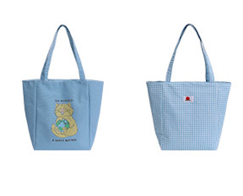 画像3: MuziKai Dog & Cat Reversible Tote Shoulder Shopping Eco Bag　ユニセックス男女兼用ドッグ＆キャットリバーシブルトートショルダーショッピング通勤通学バッグ (3)