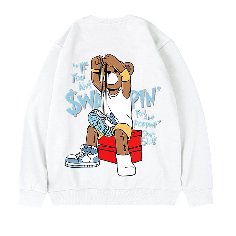 画像4: UnisexHip Hop Basket Bear Oversized Sweatshirt (Plus Size Available) Pullover ユニセックス 男女兼用ヒップホップバスケットベアオーバーサイズスウェット プラスサイズありトレーナー (4)