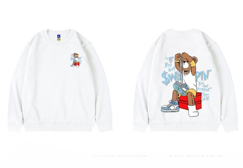 画像2: UnisexHip Hop Basket Bear Oversized Sweatshirt (Plus Size Available) Pullover ユニセックス 男女兼用ヒップホップバスケットベアオーバーサイズスウェット プラスサイズありトレーナー (2)
