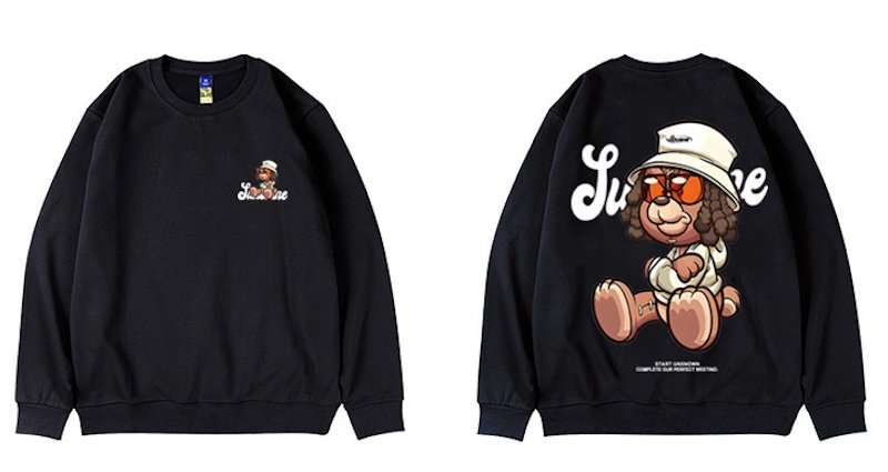 画像2: Unisex Hip Hop Dog Oversized Sweatshirt (Plus Size Available)Pullover ユニセックス 男女兼用ヒップホップドッグオーバーサイズスウェット プラスサイズありトレーナー (2)