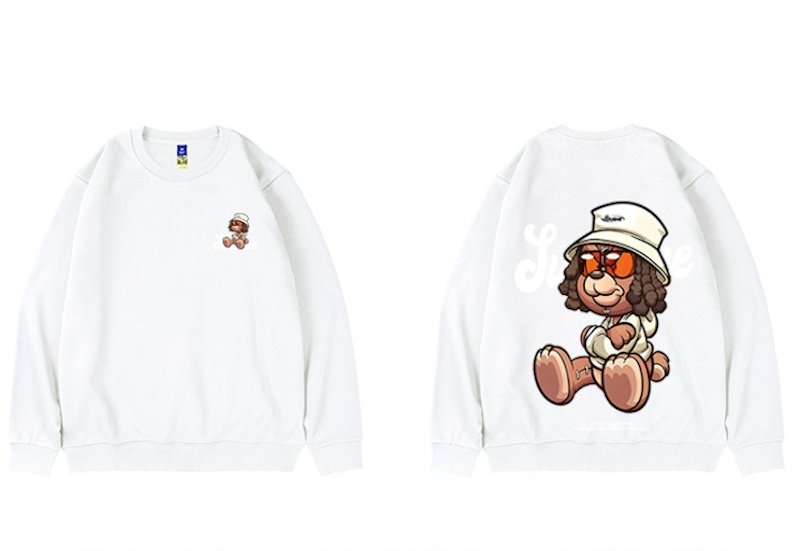 画像1: Unisex Hip Hop Dog Oversized Sweatshirt (Plus Size Available)Pullover ユニセックス 男女兼用ヒップホップドッグオーバーサイズスウェット プラスサイズありトレーナー (1)