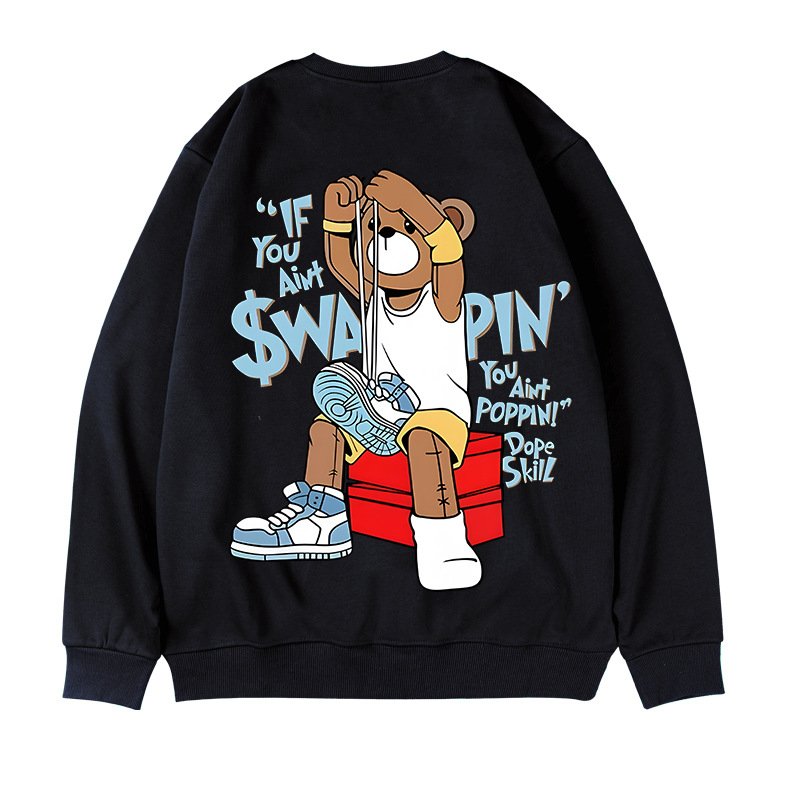 画像3: UnisexHip Hop Basket Bear Oversized Sweatshirt (Plus Size Available) Pullover ユニセックス 男女兼用ヒップホップバスケットベアオーバーサイズスウェット プラスサイズありトレーナー (3)