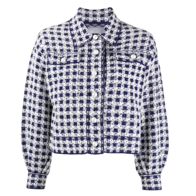 画像1: SALE セール women's tweed short jacket ツイード パールボタン ショート丈ジャケット (1)
