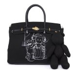 画像1: Kaws Hand Print art Graffiti Birkin style tote bag Messenger bag ユニセックス カウズ  ハンドペイント グラフィック グラフィティ アート キャンバストートバック (1)