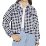 画像2: SALE セール women's tweed short jacket ツイード パールボタン ショート丈ジャケット (2)