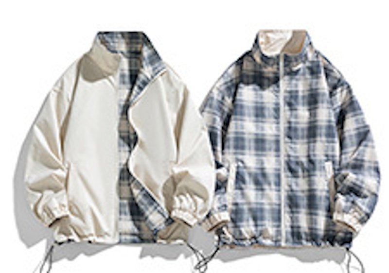 画像6: Reversible Zip-Up Stand-Collar  jacket ユニセックス 男女兼用 リバーシブルジップアップスタンドカラージャケット (6)