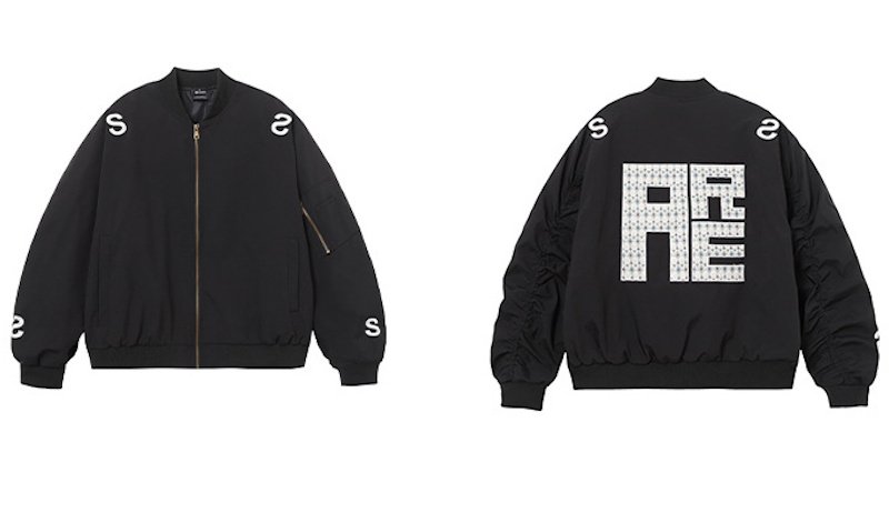 画像2: High street logo embroidered stand-collar flight jacket Baseball MA1 jacket　ユニセックス 男女兼用ハイストリートロゴ文字刺繍スタンドカラーフライトジャケット ベースボールMA1ジャケット (2)