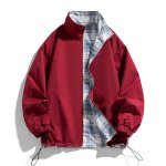 画像2: Reversible Zip-Up Stand-Collar  jacket ユニセックス 男女兼用 リバーシブルジップアップスタンドカラージャケット (2)