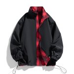 画像1: Reversible Zip-Up Stand-Collar  jacket ユニセックス 男女兼用 リバーシブルジップアップスタンドカラージャケット (1)