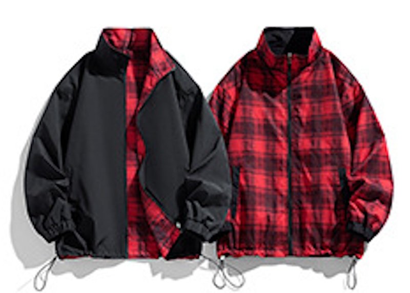 画像5: Reversible Zip-Up Stand-Collar  jacket ユニセックス 男女兼用 リバーシブルジップアップスタンドカラージャケット (5)