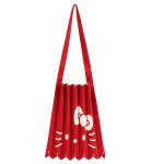 画像1: Kitty Pleated Accordion Knit Bag shopping Tote Bag   キティプリーツアコーディオンニットバッグトートバッグ (1)