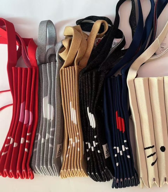 画像8: Kitty Pleated Accordion Knit Bag shopping Tote Bag   キティプリーツアコーディオンニットバッグトートバッグ (8)