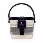 画像1: Striped Bucket Shoulder Crossbody Tote Bag　 ストライプバケットショルダークロスボディトートバッグ (1)