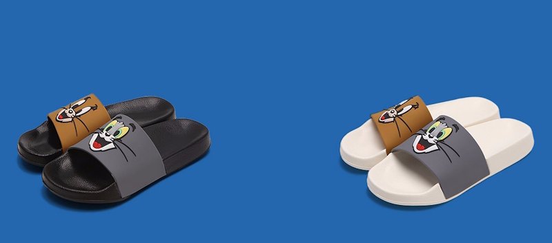 画像3: Unisex Tom and Jerry Face Asymmetrical color  Sandal Slippers  Beach sandals  ユニセックス男女兼用トムとジェリー非対称カラーフェイスフリップフロップ サンダル シャワー ビーチ サンダル (3)