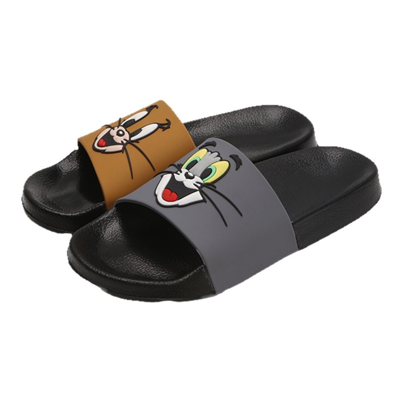 画像1: Unisex Tom and Jerry Face Asymmetrical color  Sandal Slippers  Beach sandals  ユニセックス男女兼用トムとジェリー非対称カラーフェイスフリップフロップ サンダル シャワー ビーチ サンダル (1)