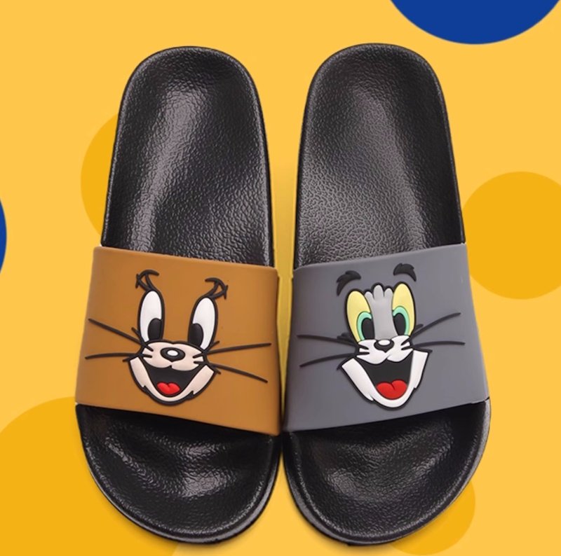 画像4: Unisex Tom and Jerry Face Asymmetrical color  Sandal Slippers  Beach sandals  ユニセックス男女兼用トムとジェリー非対称カラーフェイスフリップフロップ サンダル シャワー ビーチ サンダル (4)