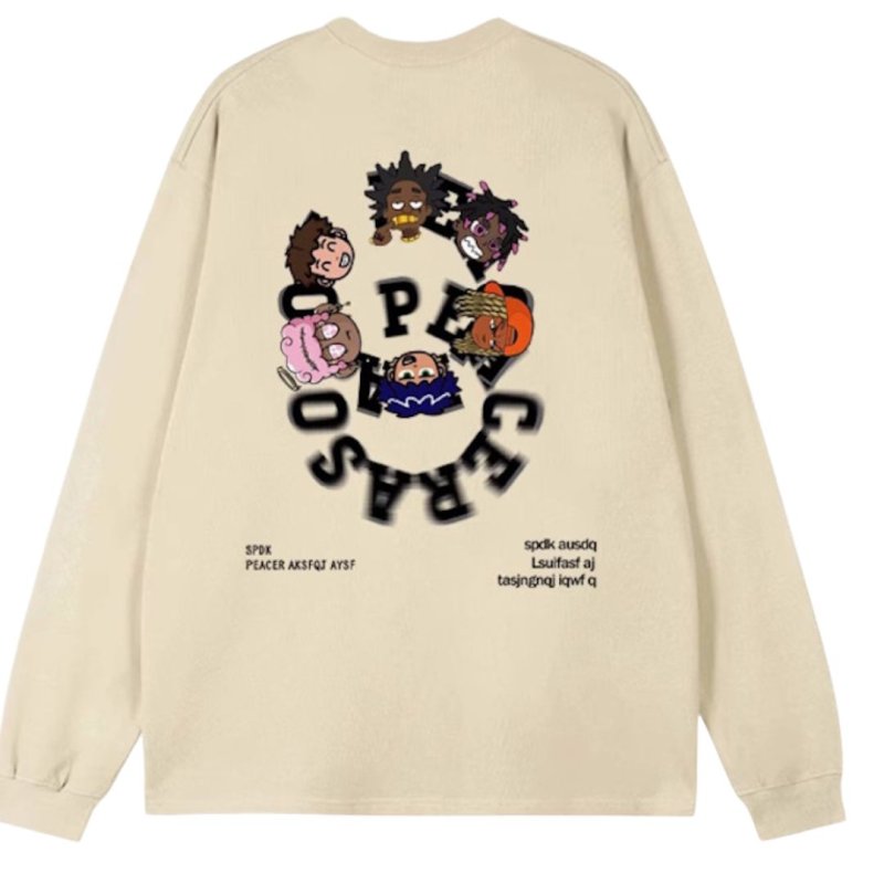画像1: Circle Hip Hop Boys Long Sleeve t-shirt　ユニセックス 男女兼用サークルヒップホップボーイズプリント長袖  Tシャツ (1)