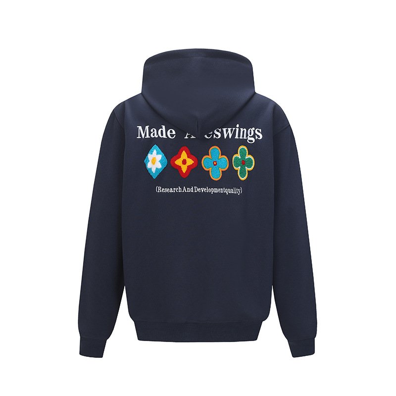 画像3: Flower Print Stylish Hoodie Hoodie Sweatshirt ユニセックス男女兼用 フラワープリントスウェットパーカー トレーナー  (3)