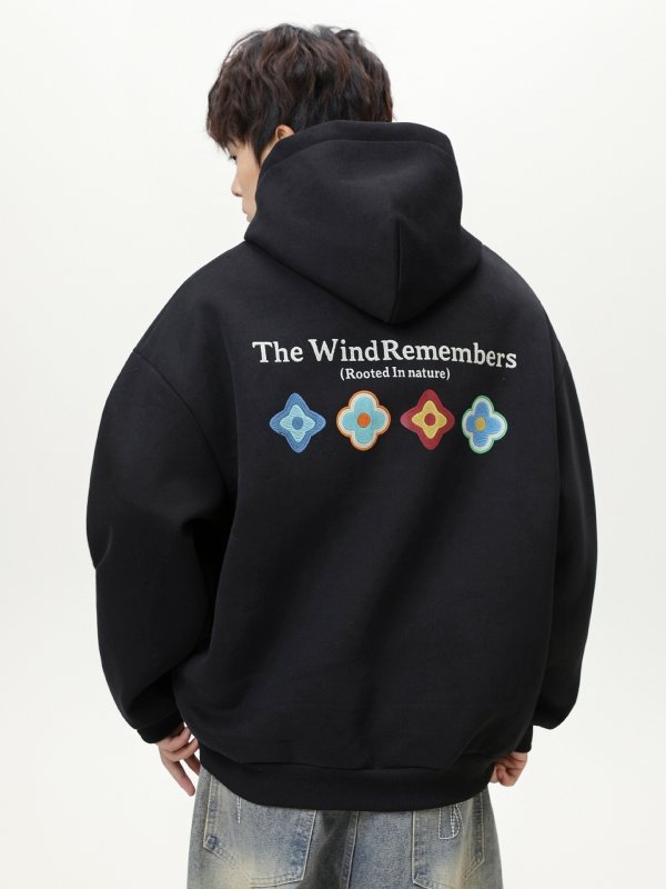 画像5: Flower Print Stylish Hoodie Hoodie Sweatshirt ユニセックス男女兼用 フラワープリントスウェットパーカー トレーナー  (5)