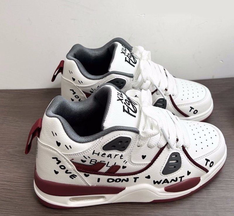 画像7: Painted High Top Leather Sneakers ユニセックス男女兼用ペイントハイカットレザー スニーカー レースアップ (7)