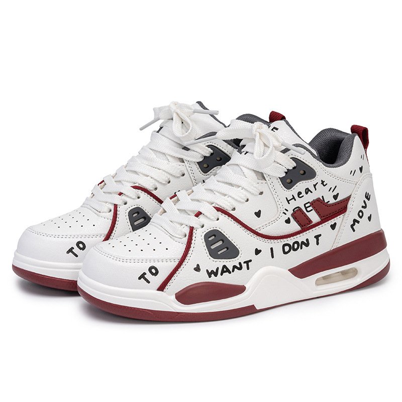 画像5: Painted High Top Leather Sneakers ユニセックス男女兼用ペイントハイカットレザー スニーカー レースアップ (5)