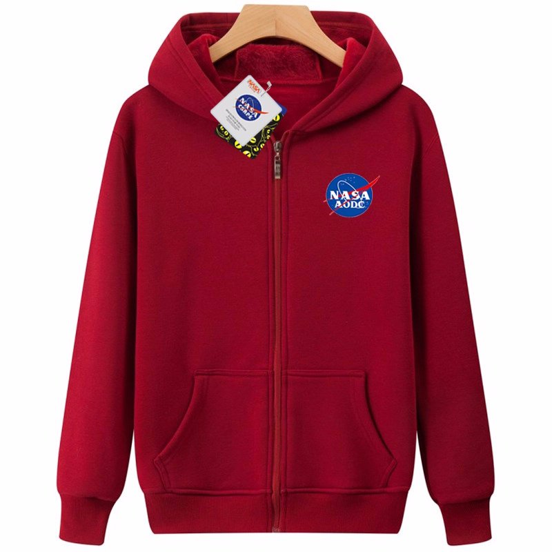 画像5: NASA logo zip-up hoodie Hoodie Sweatshirt ユニセックス男女兼用 ナサプリントジップアップスウェットパーカー トレーナー  (5)