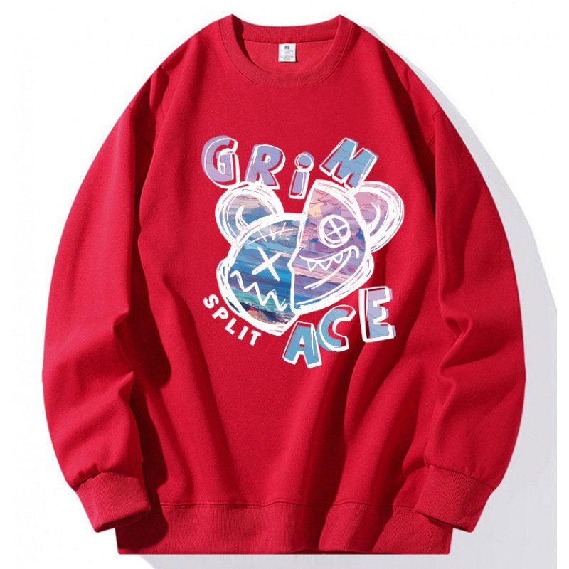 画像3: Unisex Half & Half kaws Bear Print Sweatshirt Pullover ユニセックス 男女兼用ハーフ＆ハーフカウズベアプリントスウェット トレーナー (3)