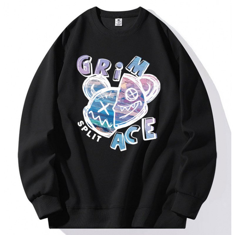 画像2: Unisex Half & Half kaws Bear Print Sweatshirt Pullover ユニセックス 男女兼用ハーフ＆ハーフカウズベアプリントスウェット トレーナー (2)