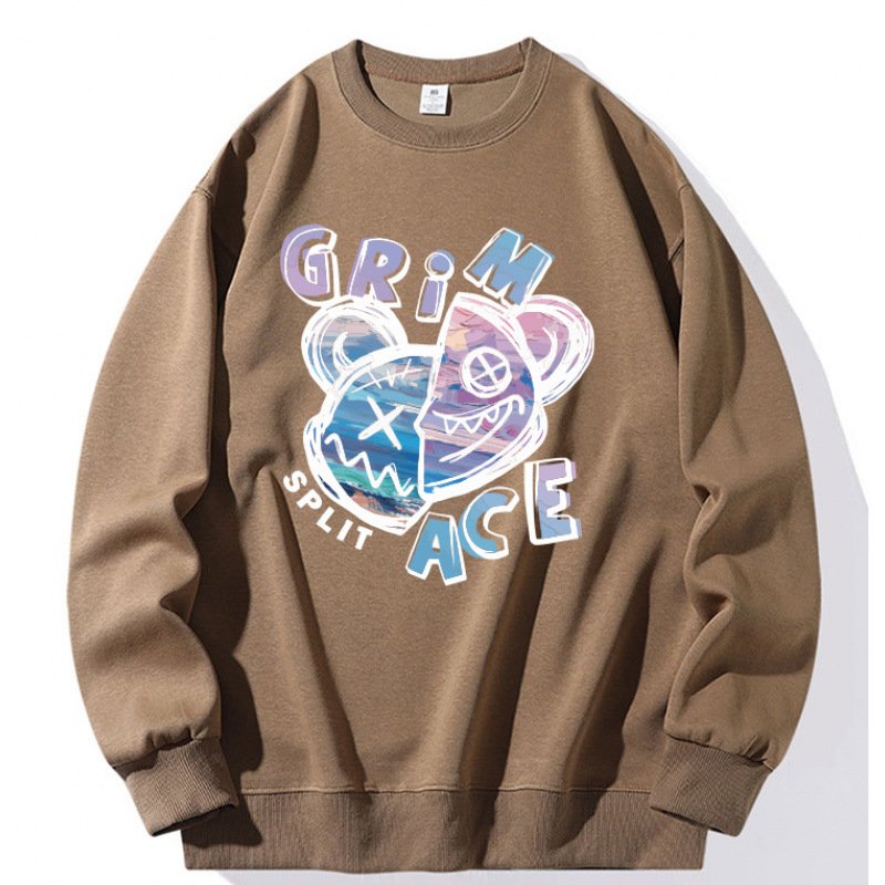 画像7: Unisex Half & Half kaws Bear Print Sweatshirt Pullover ユニセックス 男女兼用ハーフ＆ハーフカウズベアプリントスウェット トレーナー (7)