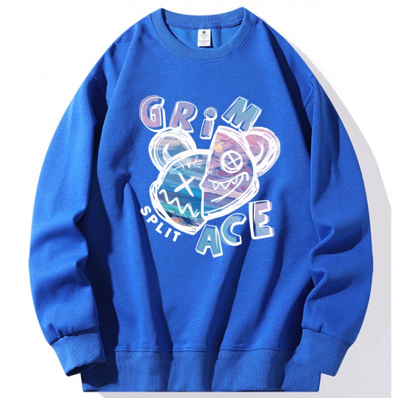 画像5: Unisex Half & Half kaws Bear Print Sweatshirt Pullover ユニセックス 男女兼用ハーフ＆ハーフカウズベアプリントスウェット トレーナー (5)