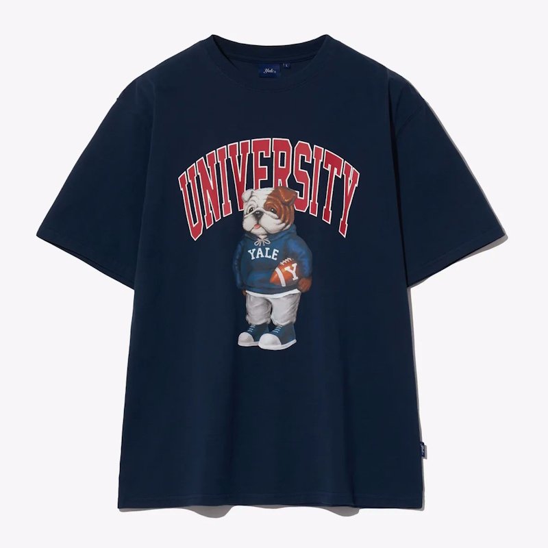 画像2: University & Bulldog Short Sleeve t-shirt　ユニセックス 男女兼用ユニバーシティ＆ブルドッグプリント半袖  Tシャツ (2)