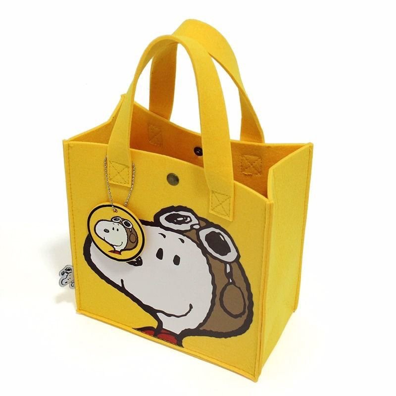 画像1: Felt Snoopy tote bag　スヌーピーフェルトトートバッグエコショッピングバッグ (1)