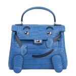 画像1: Real leather Embossed Monster Ocean Kelly Bag 2-way tote shoulder bag doll bag color リアル 型押し レザー モンスター オーシャン ケリーバッグ トートショルダー２WAYバッグ (1)