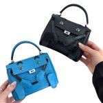 画像3: Real leather Embossed Monster Ocean Kelly Bag 2-way tote shoulder bag doll bag color リアル 型押し レザー モンスター オーシャン ケリーバッグ トートショルダー２WAYバッグ (3)